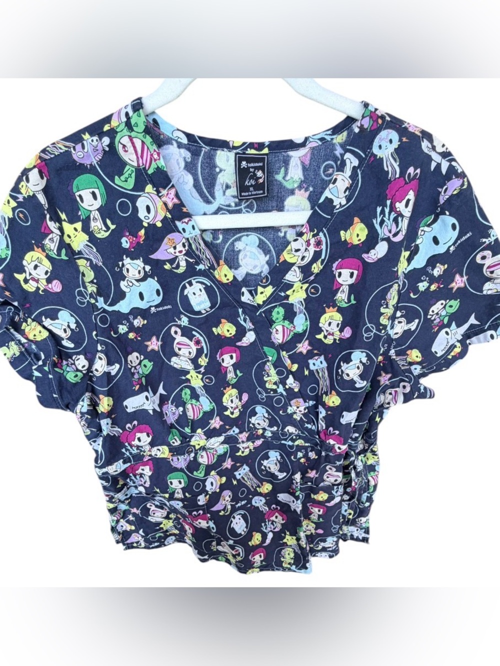 Koi X Tokidoki Medical Scrub Top - DEEP SEA FRIENDS- xl -Kathryn Style